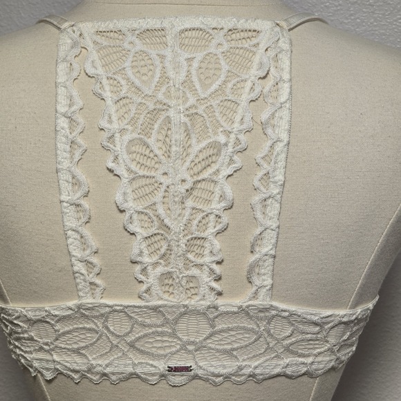 PINK Victoria's Secret White Lace Front Close Racerback Bralette 34B - Picture 5 of 10